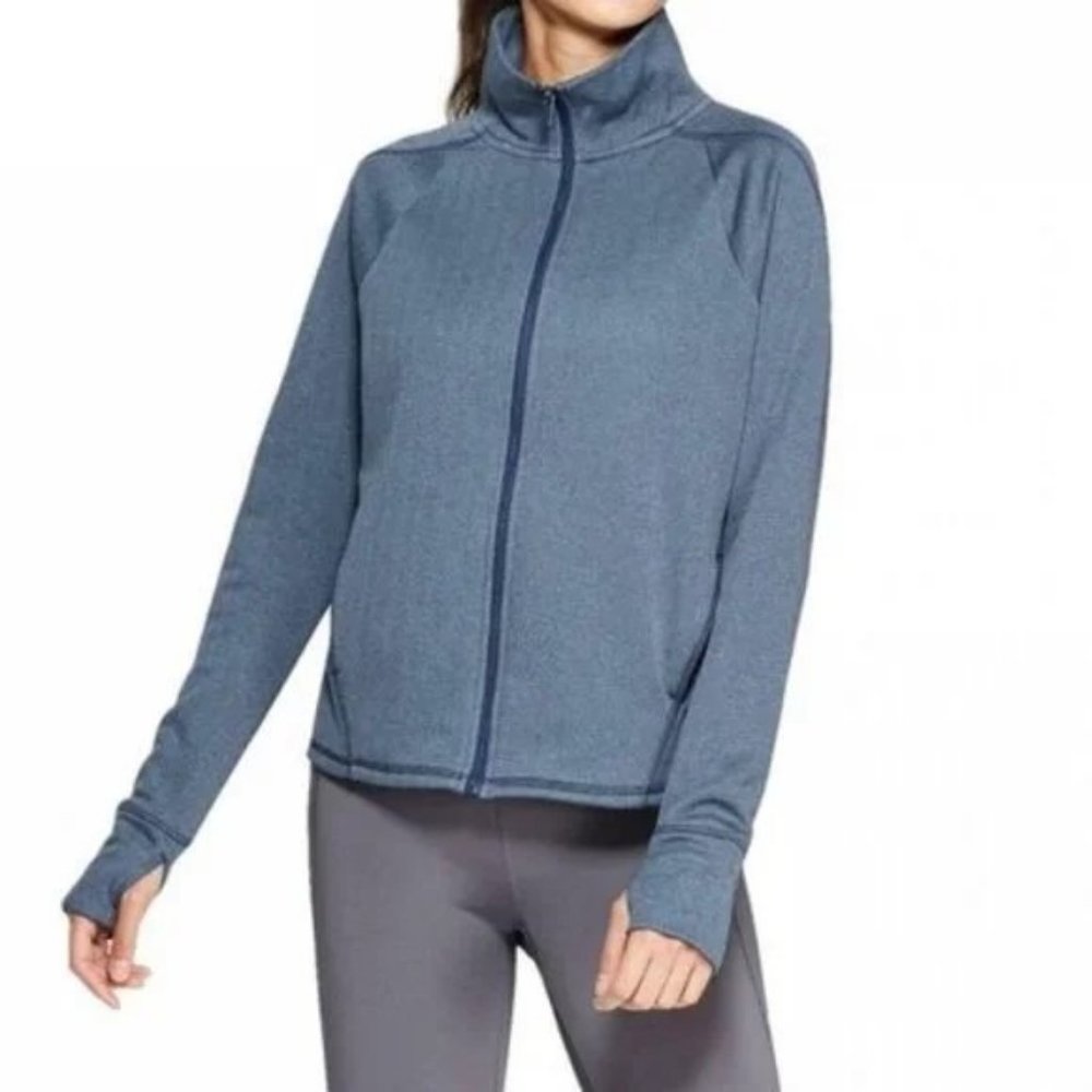 Champion C9 Full Zip Jacket Size Large in Blue Pleated Back Detail